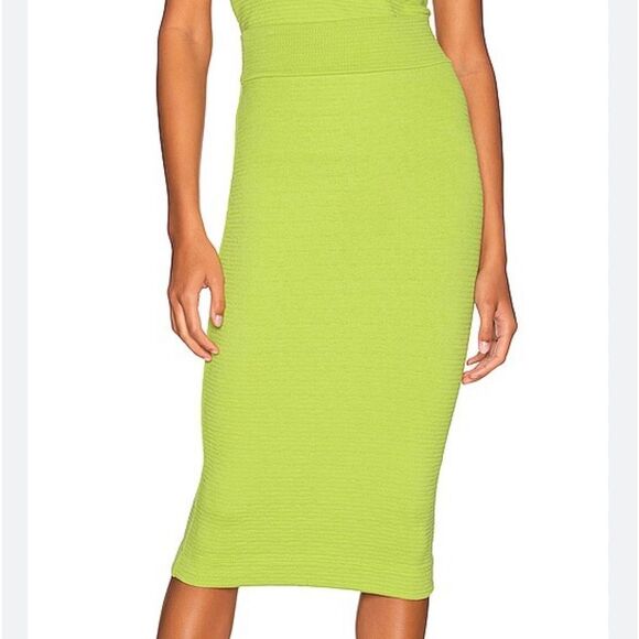 Enzo Costa Revolve puckered knit skirt in lime green EUC size small - Picture 1 of 11